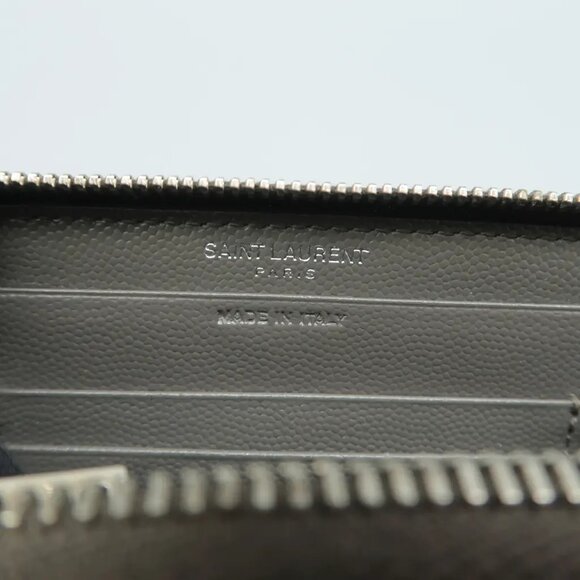 100% Authentic SAINT LAURENT Grey Leather Wallet - Picture 10 of 11